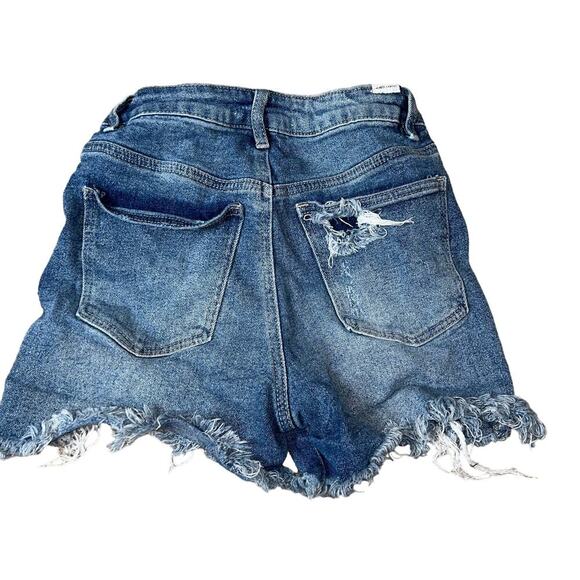 Almost Famous jean shorts distressed high rise cut off SZ 3 - Picture 2 of 7